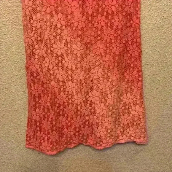 Raya Sun pink Ombre crochet lace top sz M beachy resortwear summer sheer festiva - Picture 8 of 8
